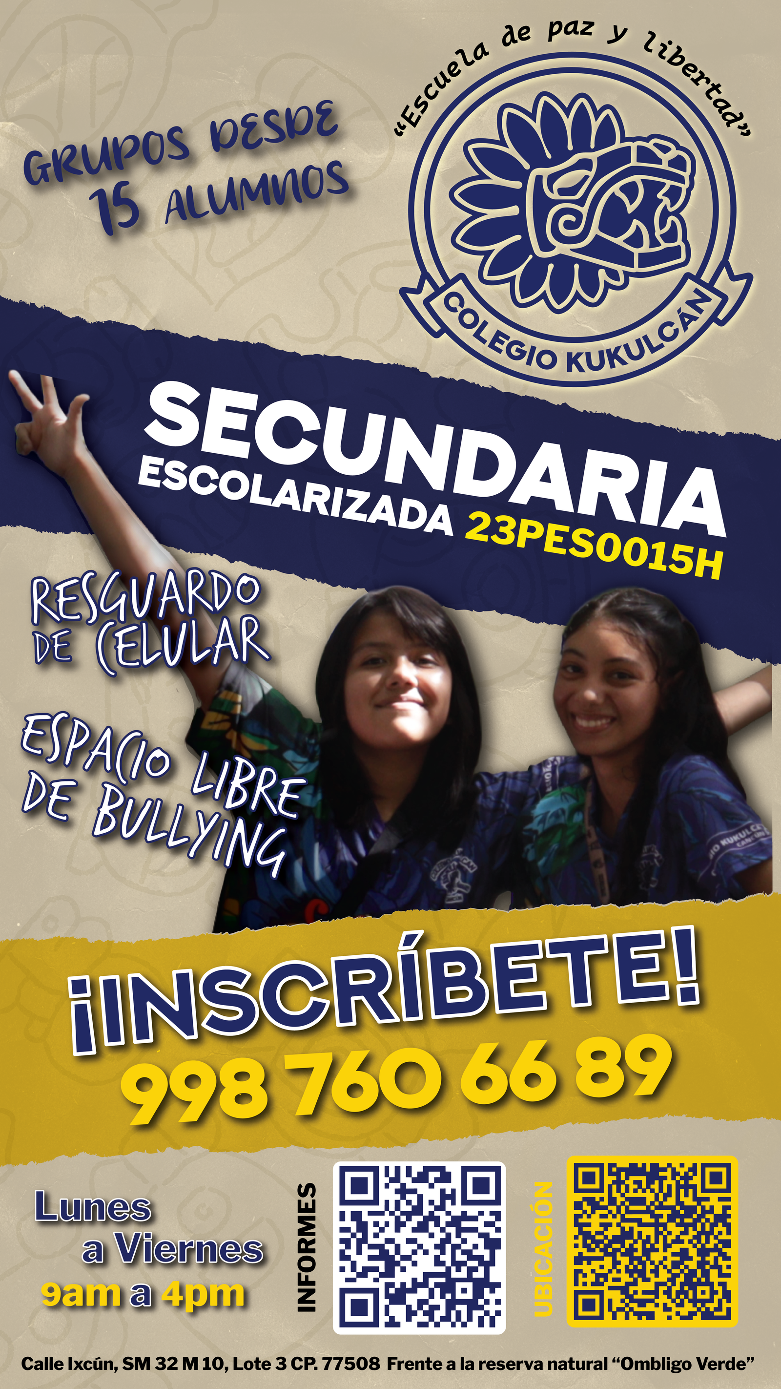 Promoción vigente de secundaria del Colegio Kukulcán
